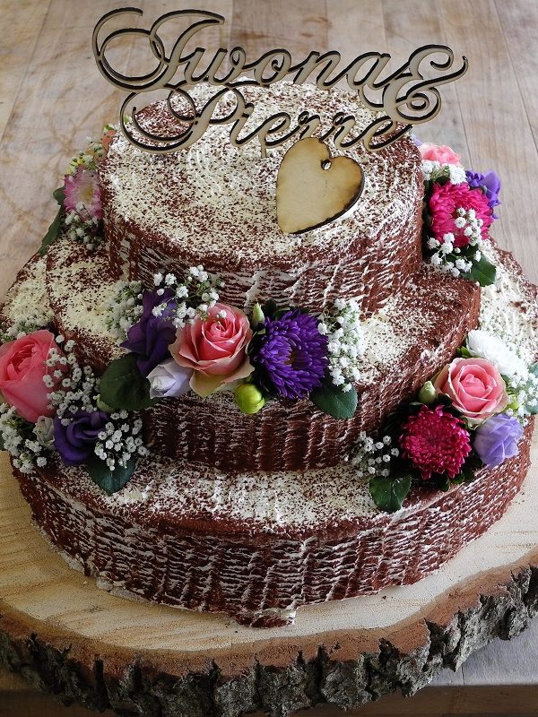 Hochzeitstorte Holzoptik I